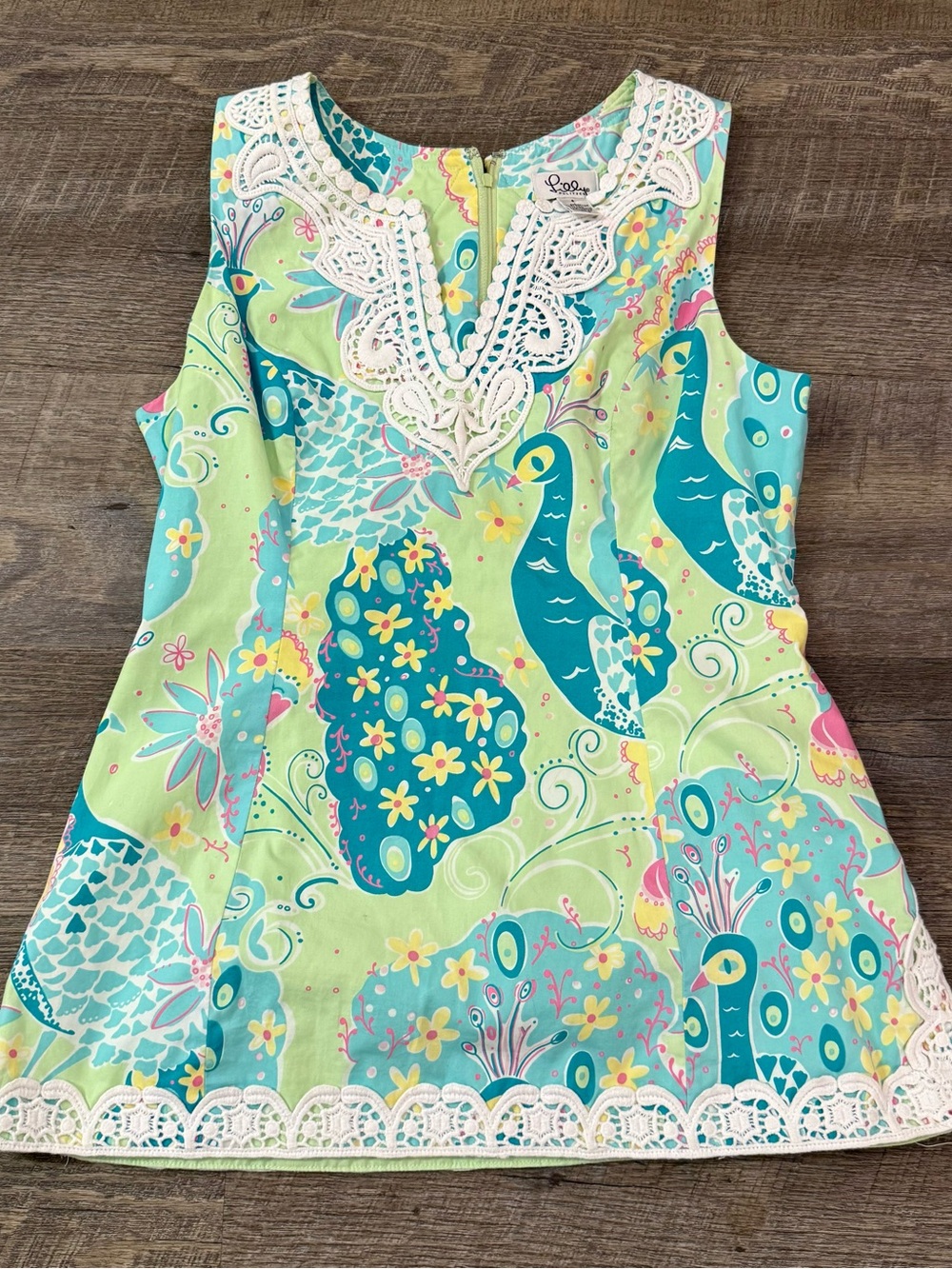 Vintage Lilly Pulitzer Sleeveless Lace-Trim Tunic
